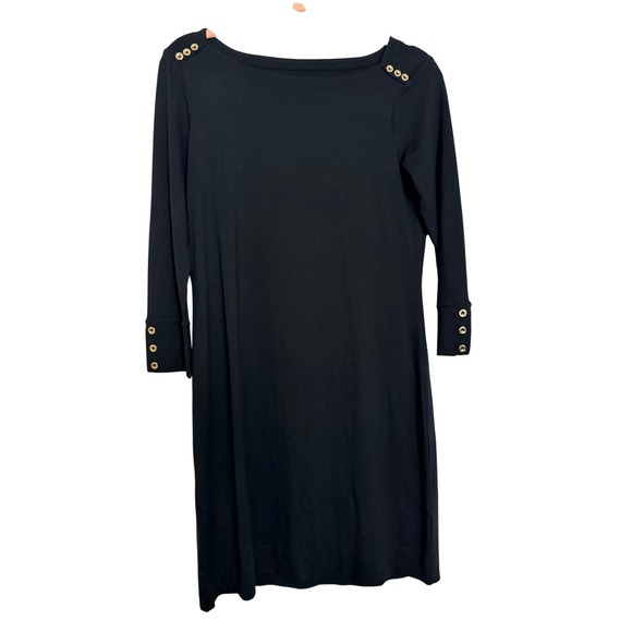 Lilly Pulitzer Dresses & Skirts - Lilly Pulitzer Women Dress Black Gold Button Boatneck Shift S